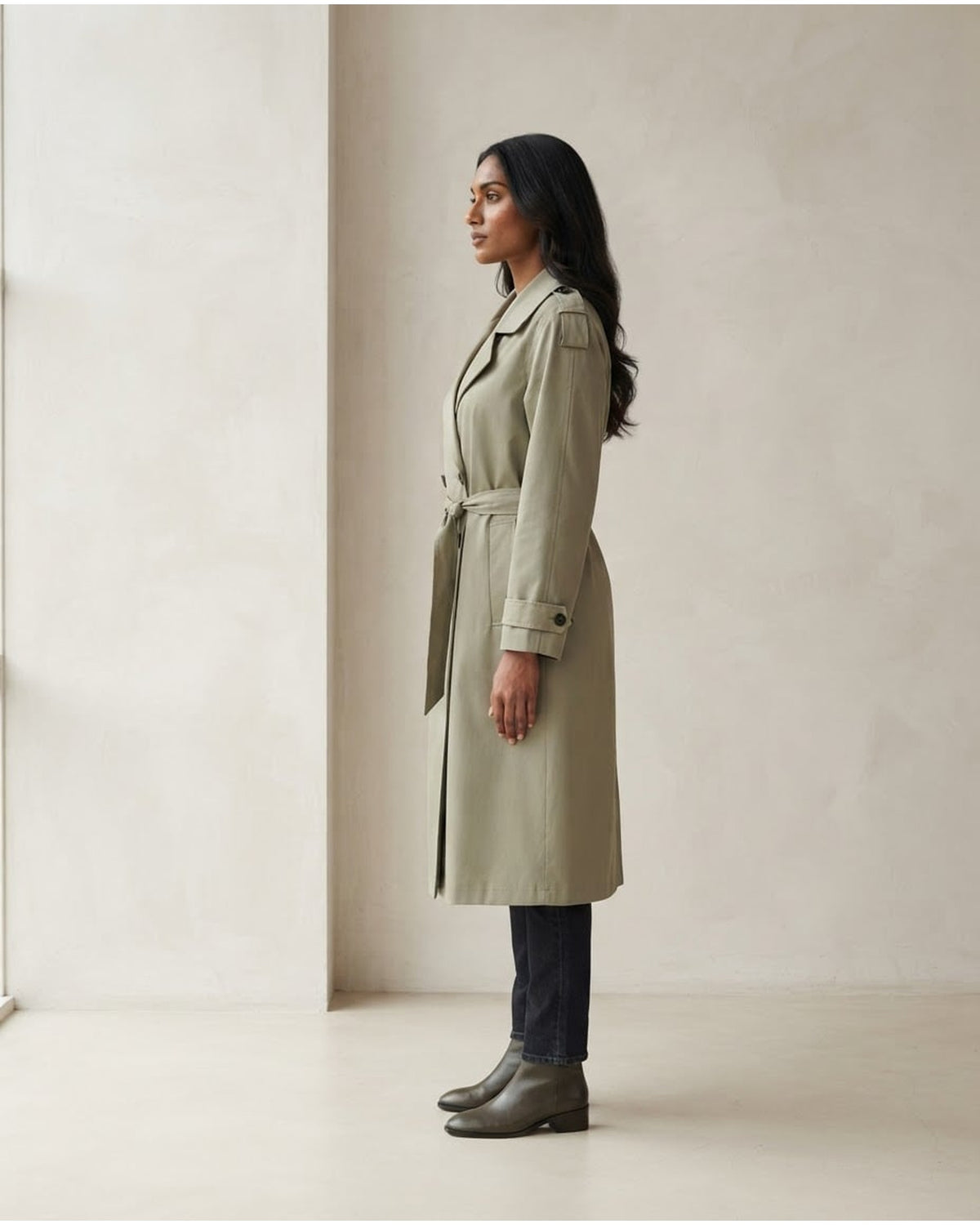 Maya | Timeless Trench Coat for Winter - Side View