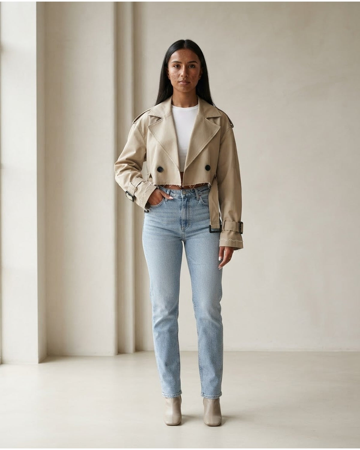 Maya | Timeless Trench Jacket for Autumn - Front View
