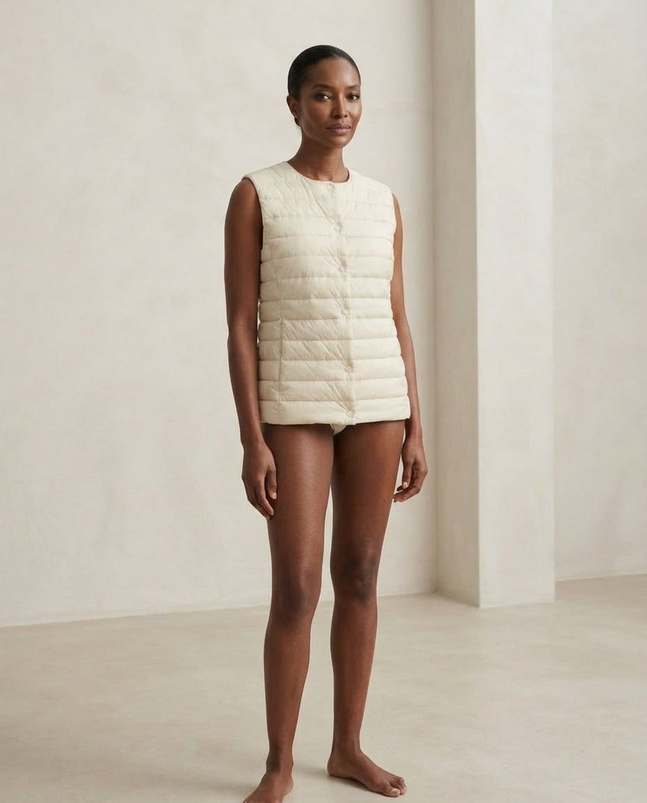 Naomi | Elegant Quilted Vest for Autumn/Winter — front | Maison Perigee
