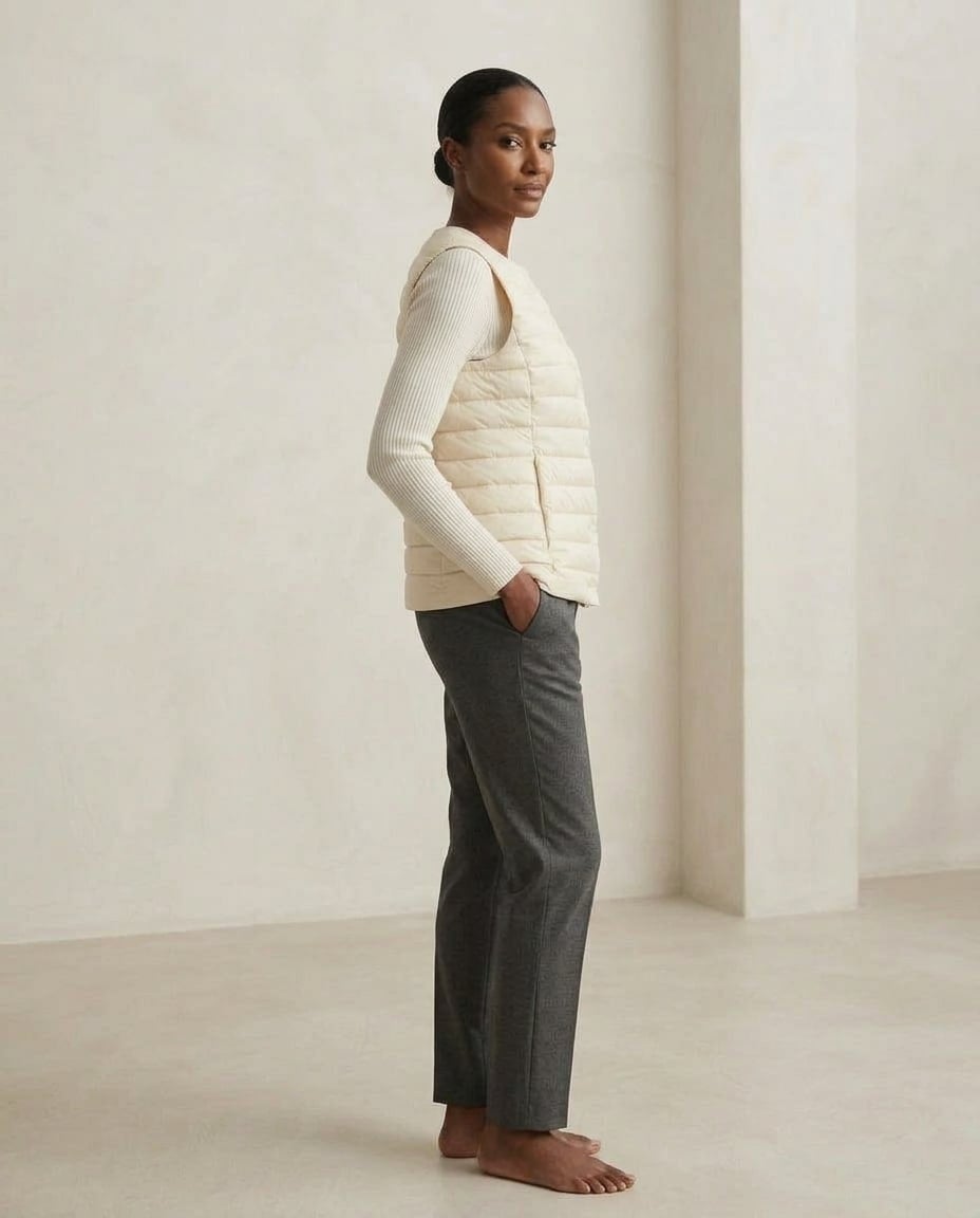 Naomi | Elegant Quilted Vest for Autumn/Winter — side | Maison Perigee
