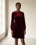 Naomi | Elegant Velvet Dress — front | Maison Perigee