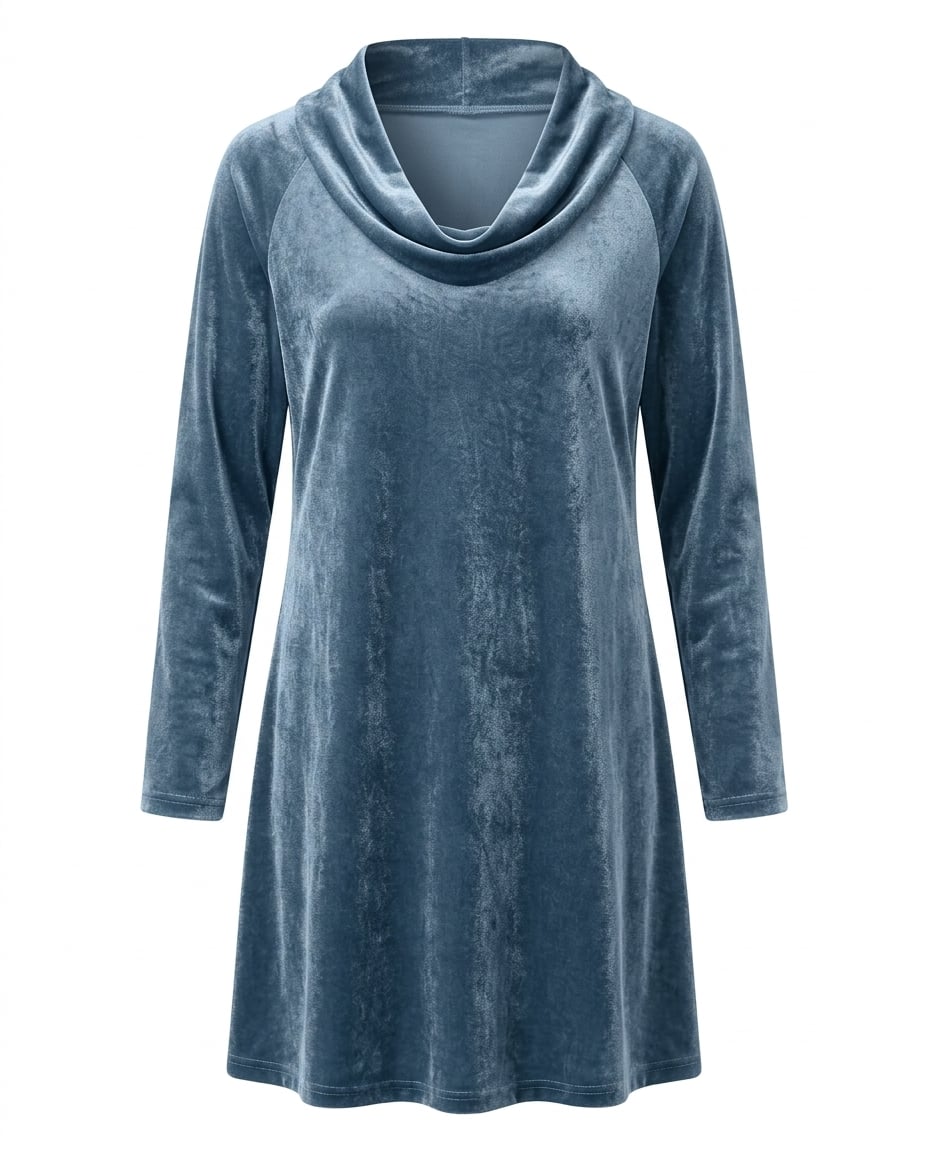 Naomi | Elegant Velvet Midi Dress for Autumn/Winter — product white bg | Maison Perigee