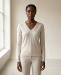 Naomi | Timeless Cashmere V-Neck for Autumn/Winter — front | Maison Perigee