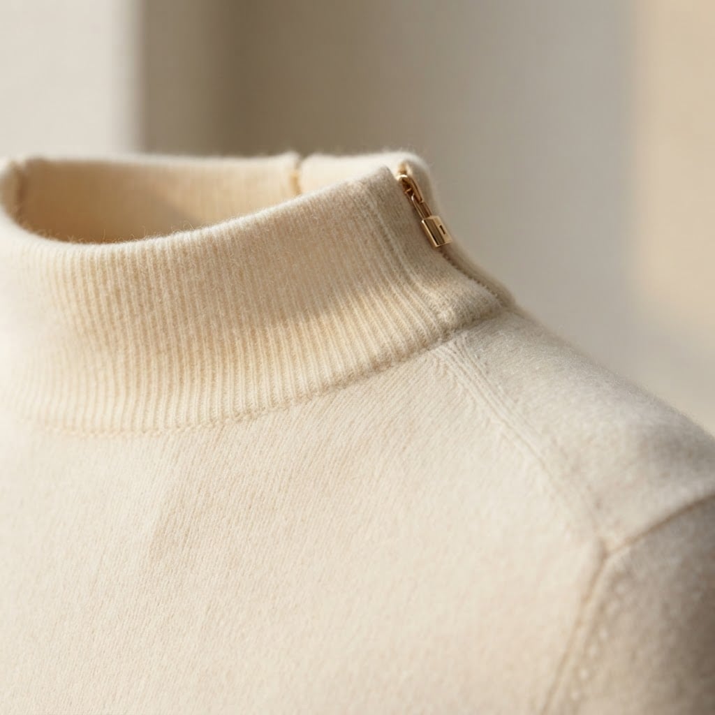 Naomi | Timeless Ribbed Knit Sweater for Autumn/Winter - Detail Close-Up