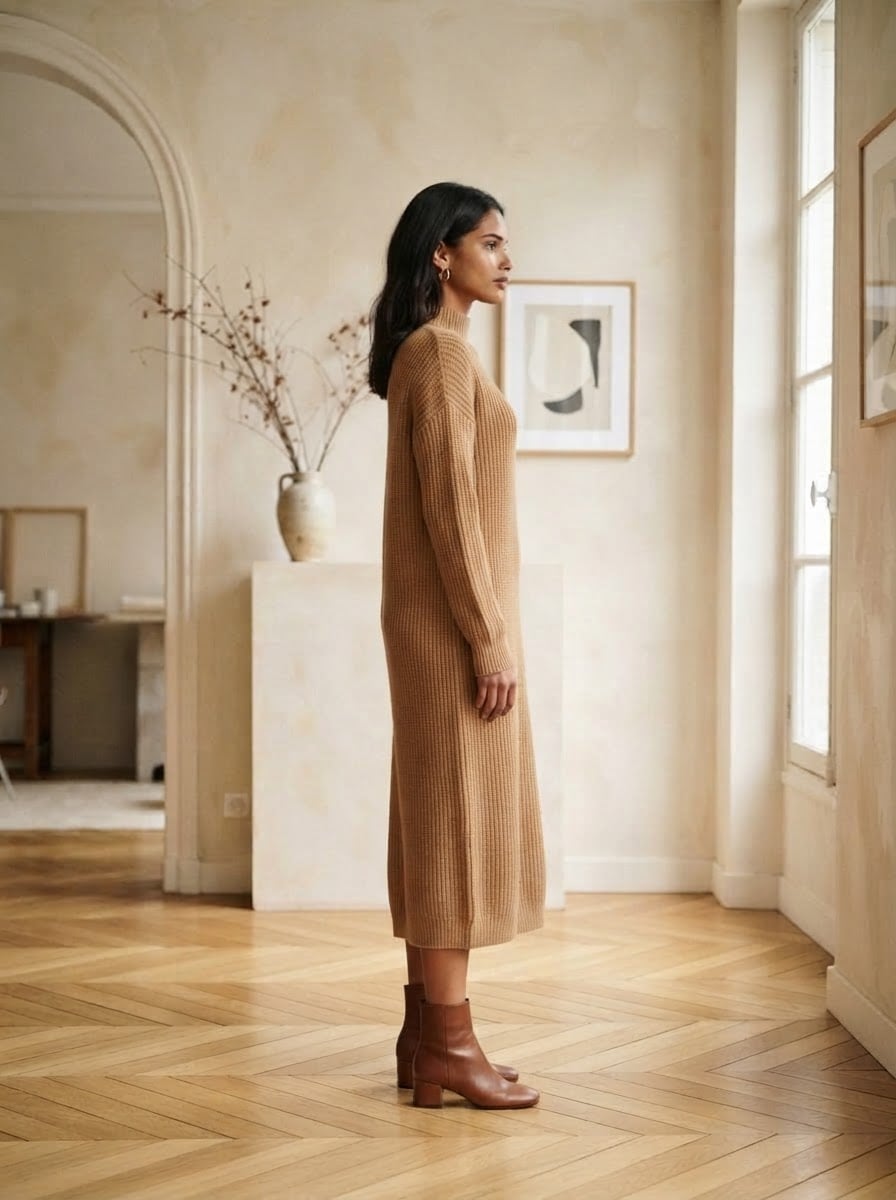 Noémie - Cosy Knit Sweater Dress - side view