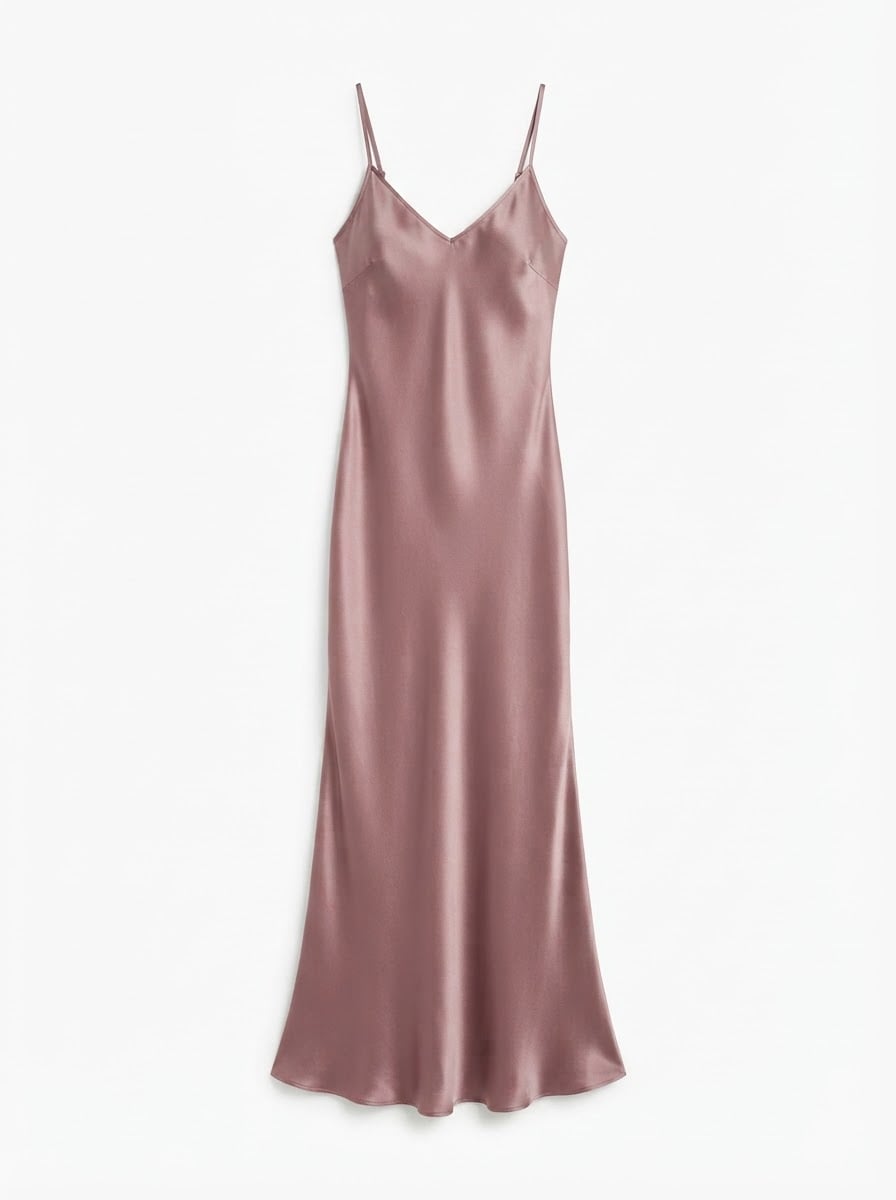 Noémie - Elegant Satin Party Dress - flat lay