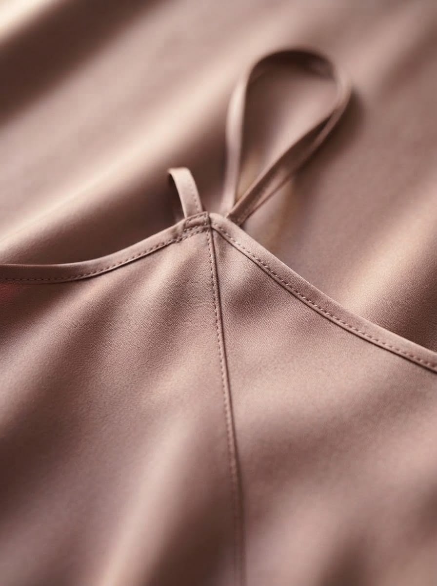 Noémie - Elegant Satin Party Dress - detail close-up