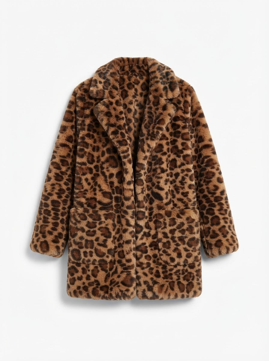 Noémie - Luxe Faux Fur Coat for Winter - flat lay