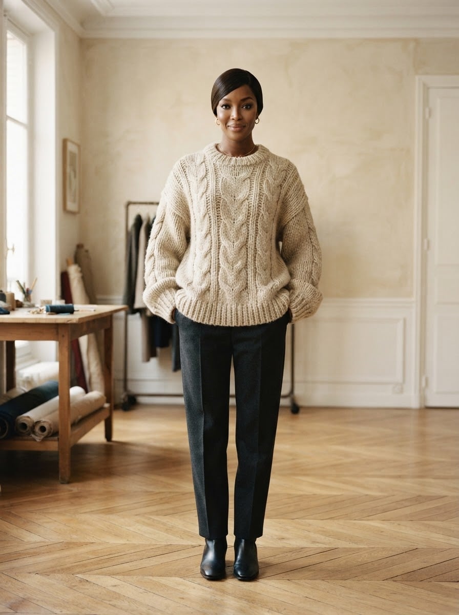 Noémie - Oversized Chunky Knit Jumper - front view