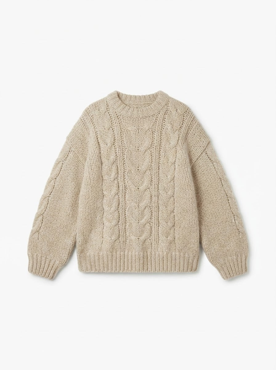 Noémie - Oversized Chunky Knit Jumper - flat lay