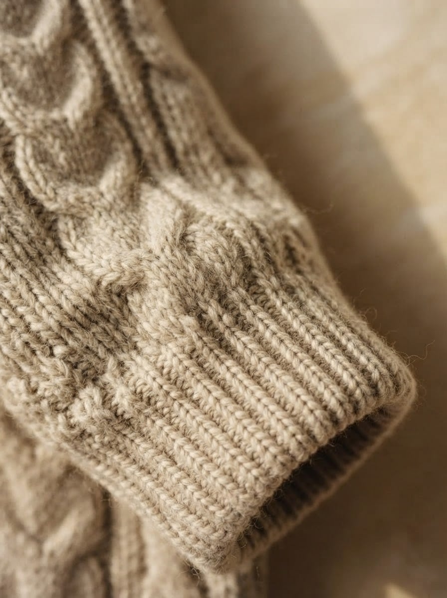 Noémie - Oversized Chunky Knit Jumper - detail close-up