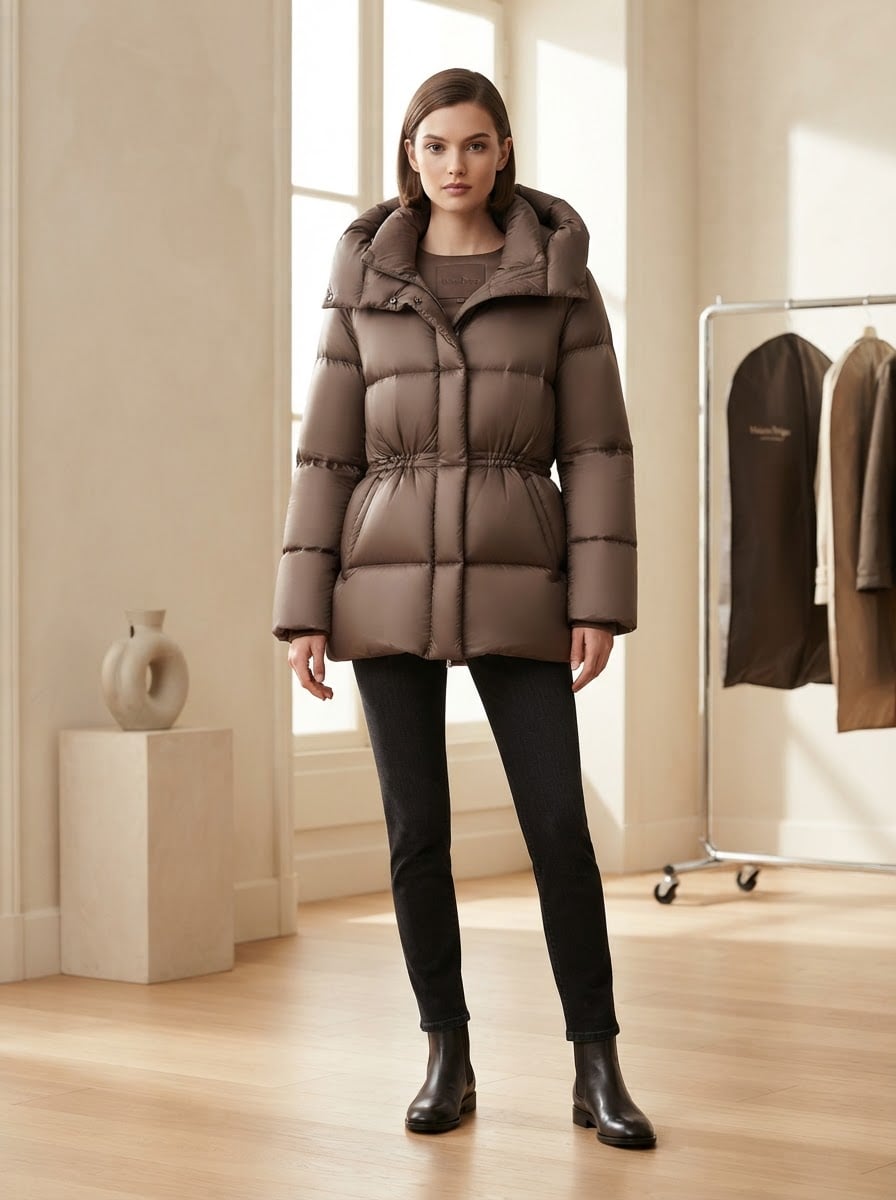 Noémie - Quilted Puffer Coat - front view