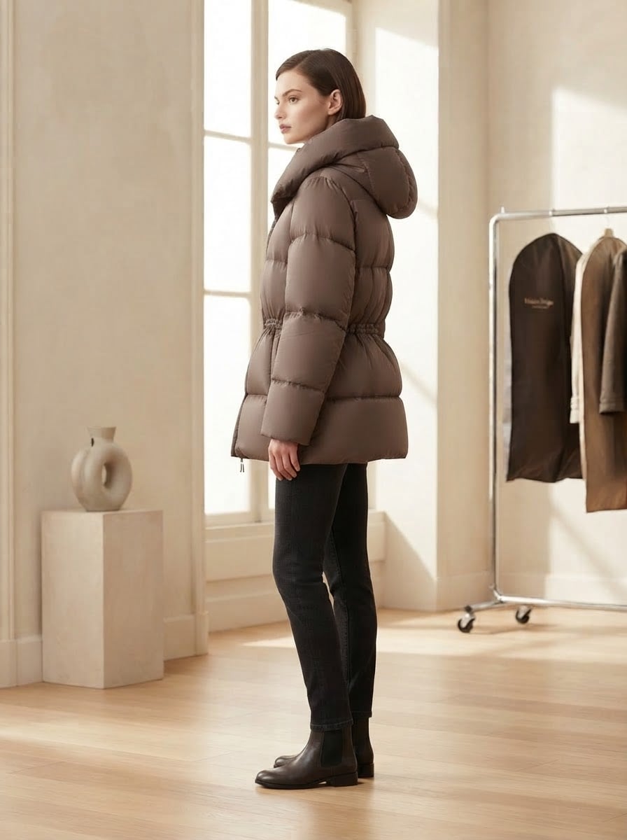 Noémie - Quilted Puffer Coat - side view