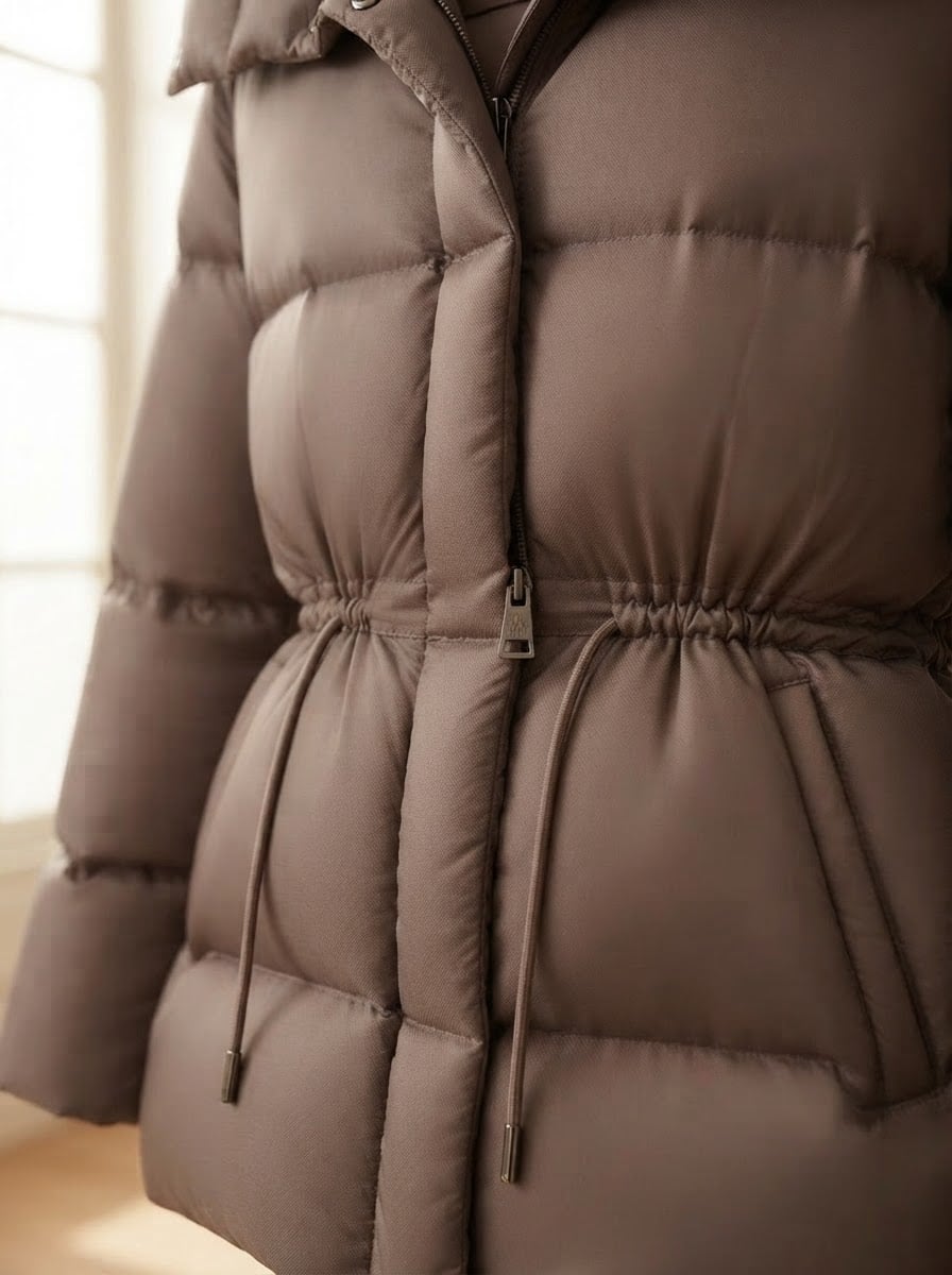 Noémie - Quilted Puffer Coat - detail close-up