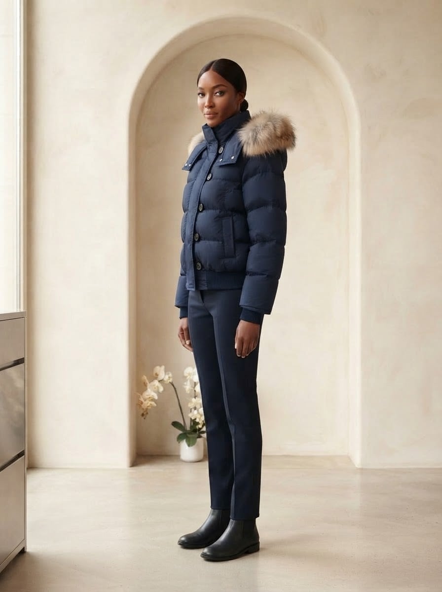 Noémie - Quilted Puffer Coat - side view