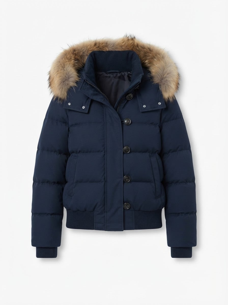 Noémie - Quilted Puffer Coat - flat lay