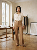 Noémie - Wide-Leg Wool Trousers - front view