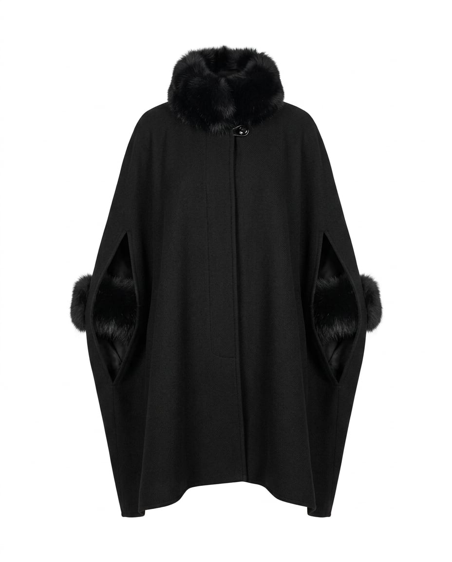 Sophie | Elegant Cape Coat for Winter — product white bg | Maison Perigee