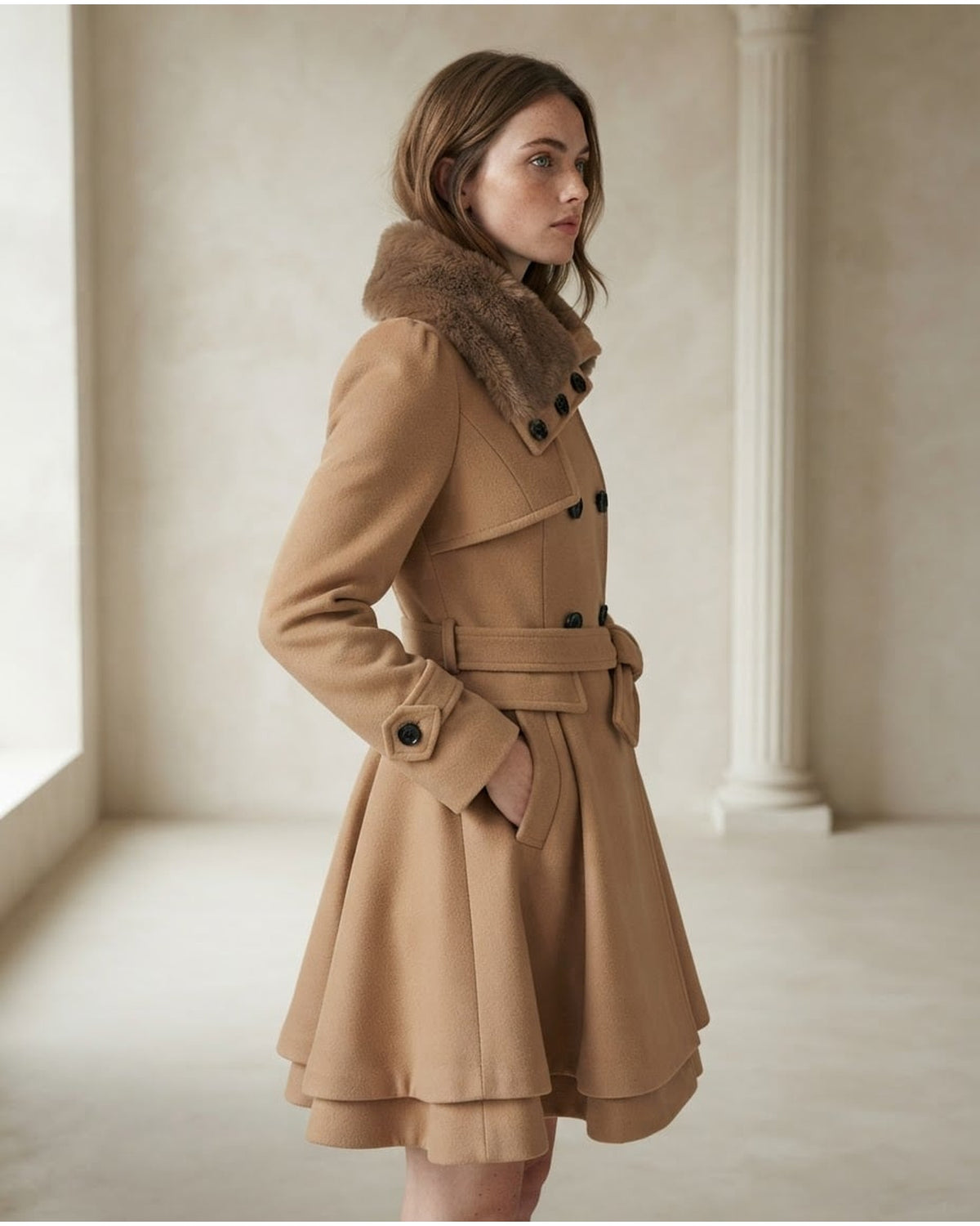 Sophie | Elegant Coat for Winter - Side View