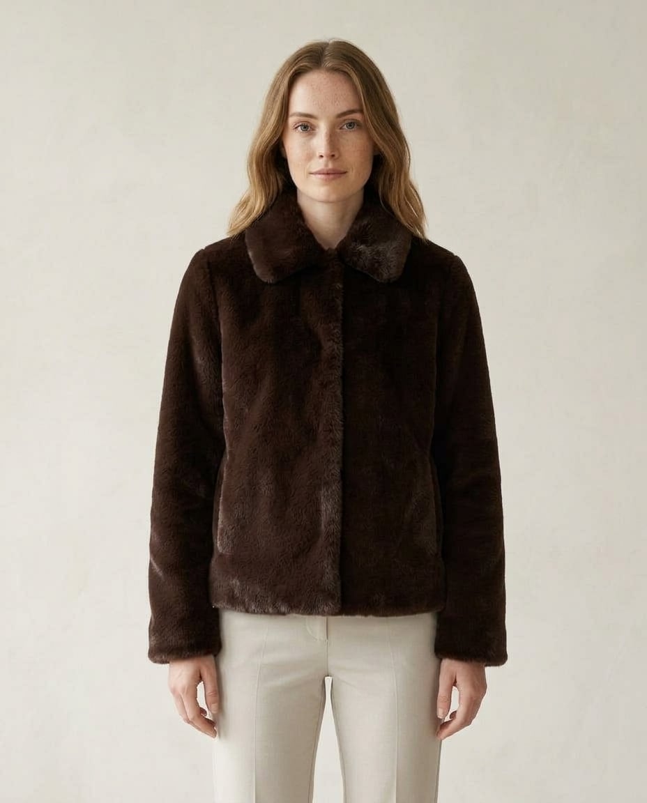 Sophie | Elegant Faux Fur Coat for Winter — front | Maison Perigee