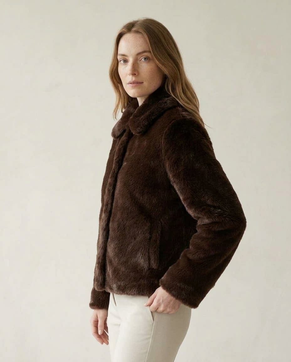 Sophie | Elegant Faux Fur Coat for Winter — side | Maison Perigee