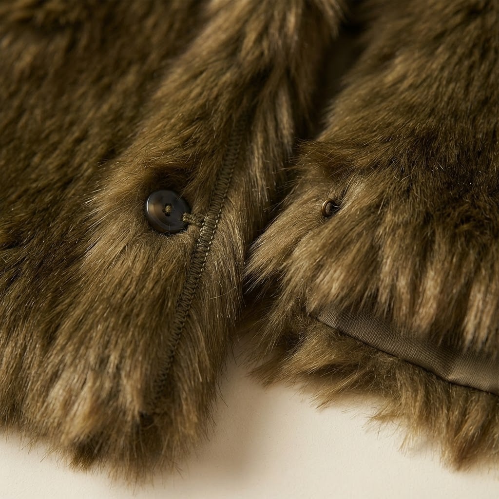 Sophie | Elegant Faux Fur Jacket for Winter - Detail Close-Up