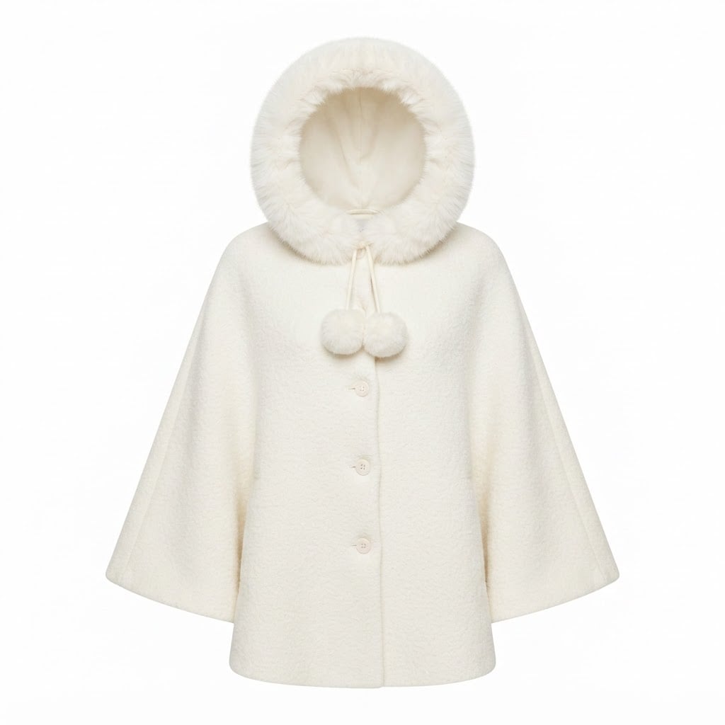 Sophie | Elegant Hooded Cape for Winter - Product Photo