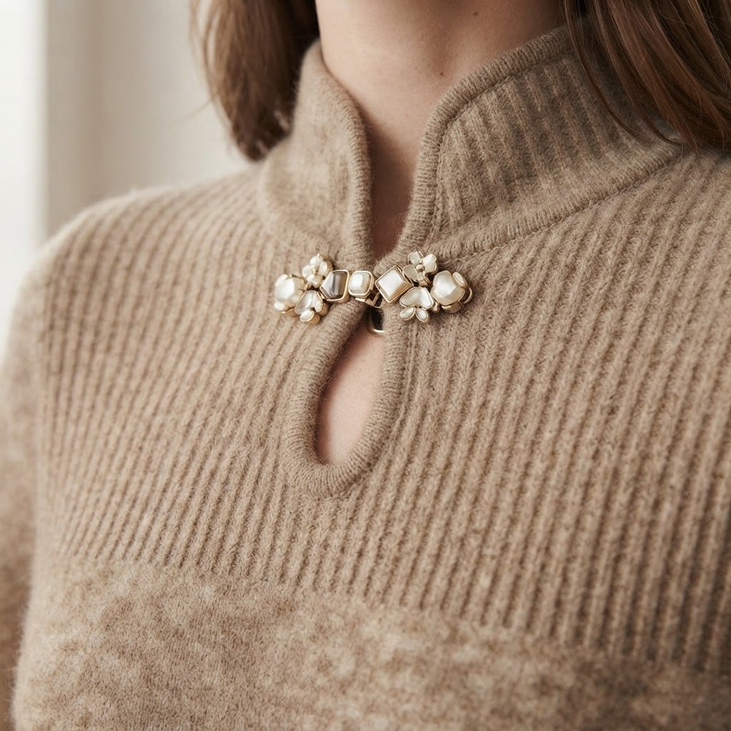 Sophie | Elegant Knit Sweater for Autumn/Winter - Detail Close-Up