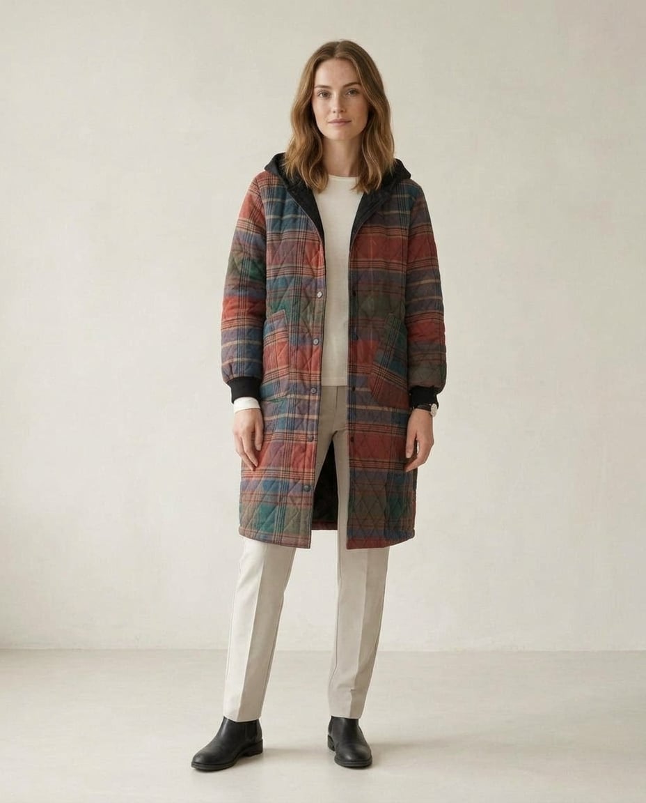 Sophie | Elegant Quilted Coat for Winter — front | Maison Perigee