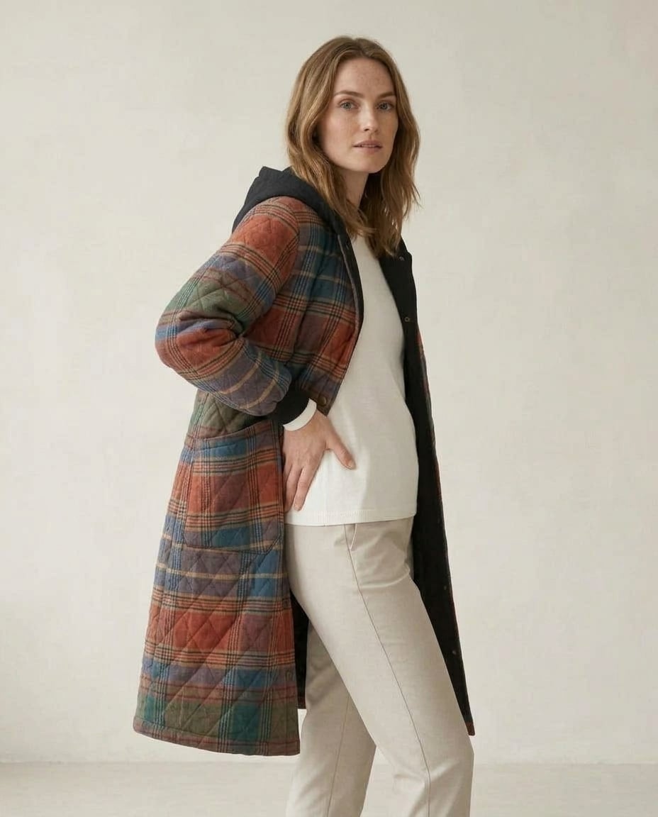 Sophie | Elegant Quilted Coat for Winter — side | Maison Perigee
