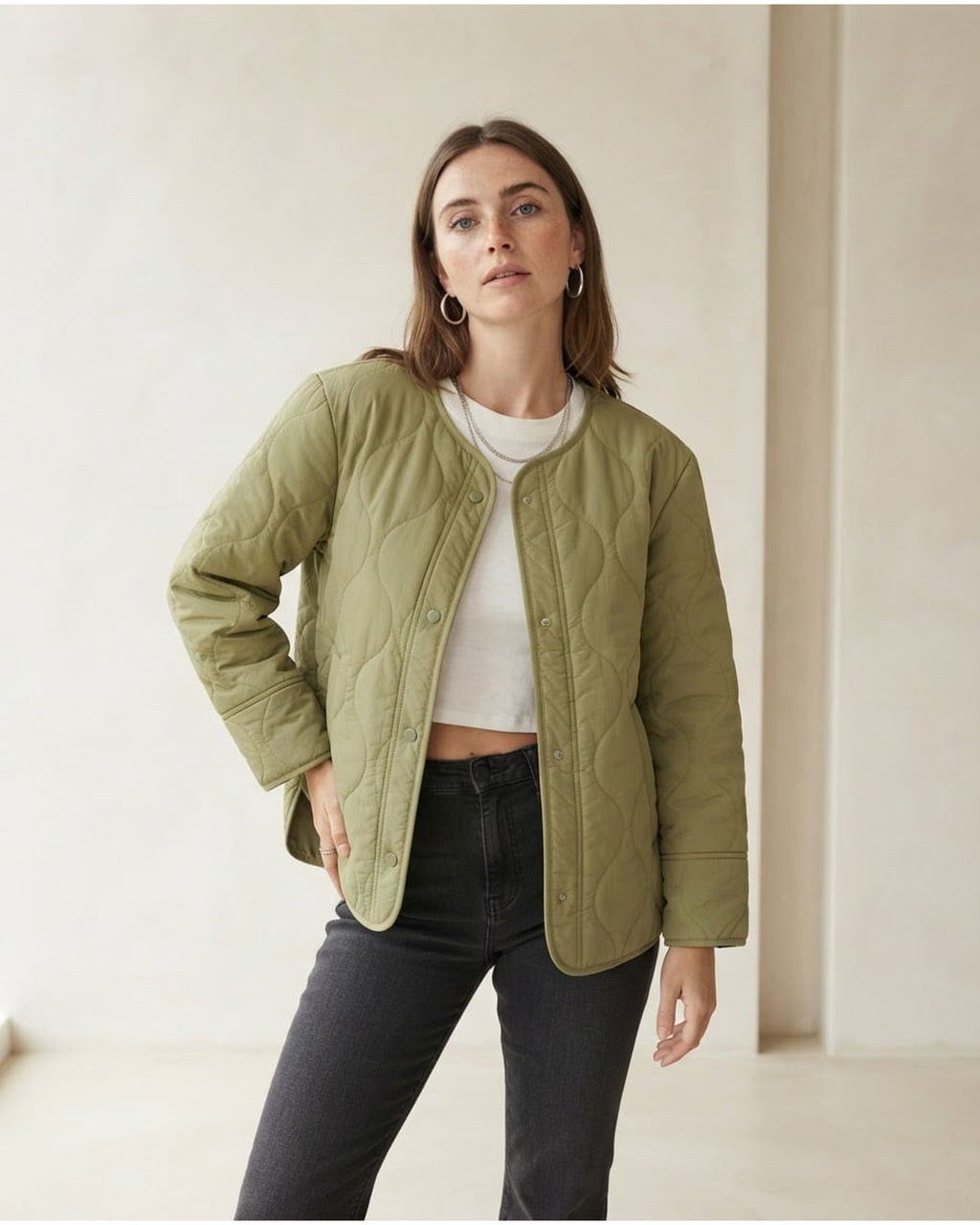 Sophie | Elegant Quilted Jacket for Autumn/Winter - Front View