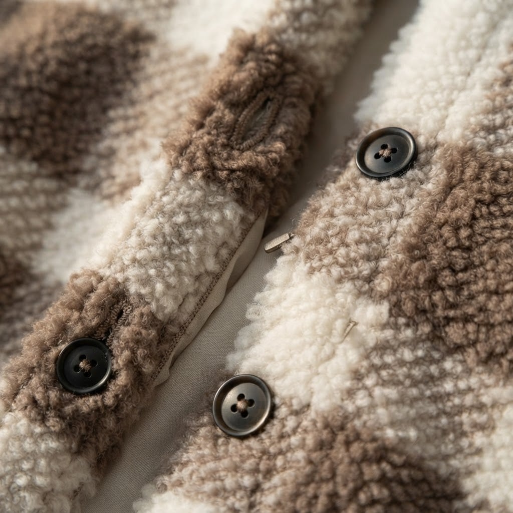 Sophie | Elegant Teddy Coat for Winter - Detail Close-Up