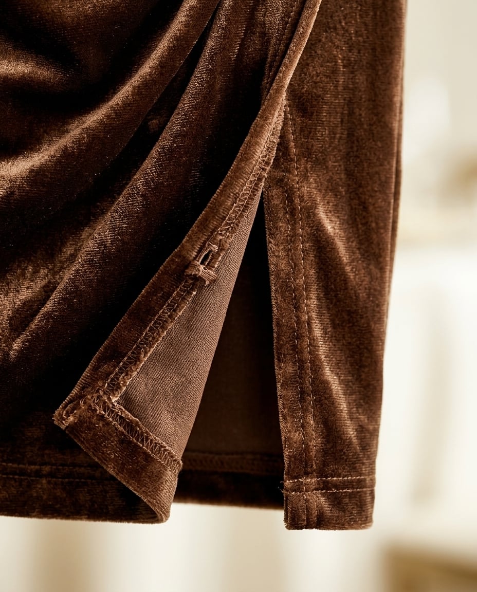 Sophie | Elegant Velvet Cami Dress for Autumn/Winter — detail | Maison Perigee
