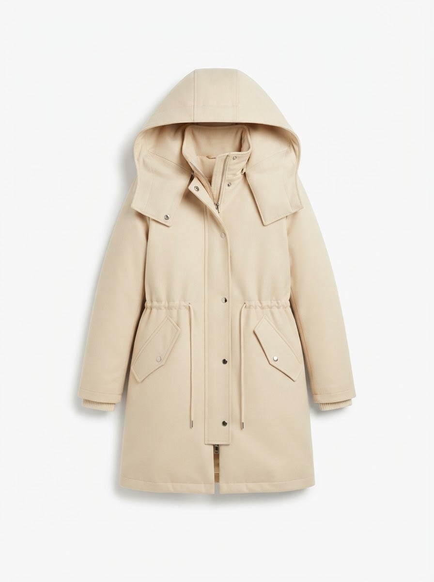 Sophie - Hooded Parka Coat for Winter - flat lay