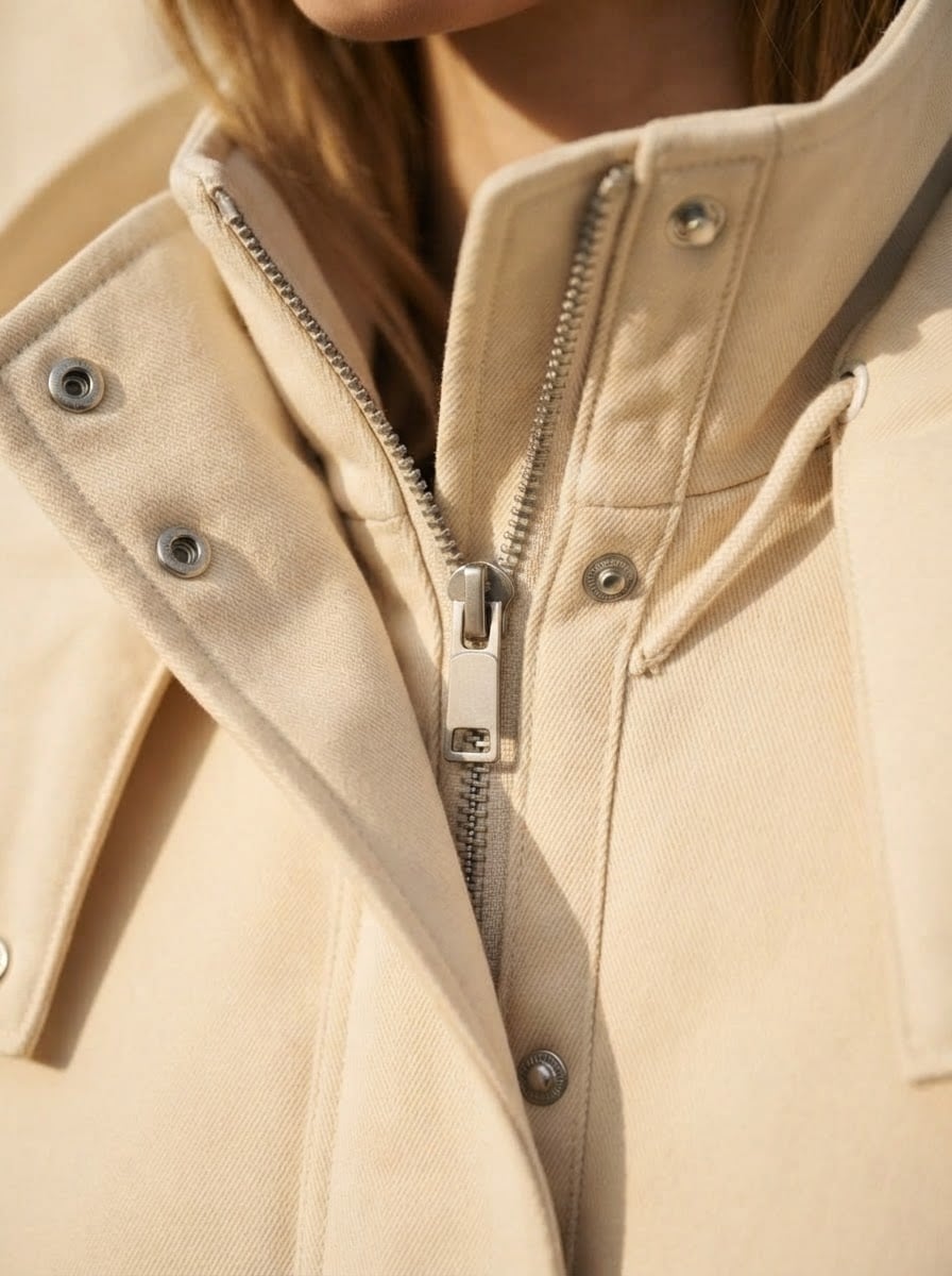 Sophie - Hooded Parka Coat for Winter - detail close-up