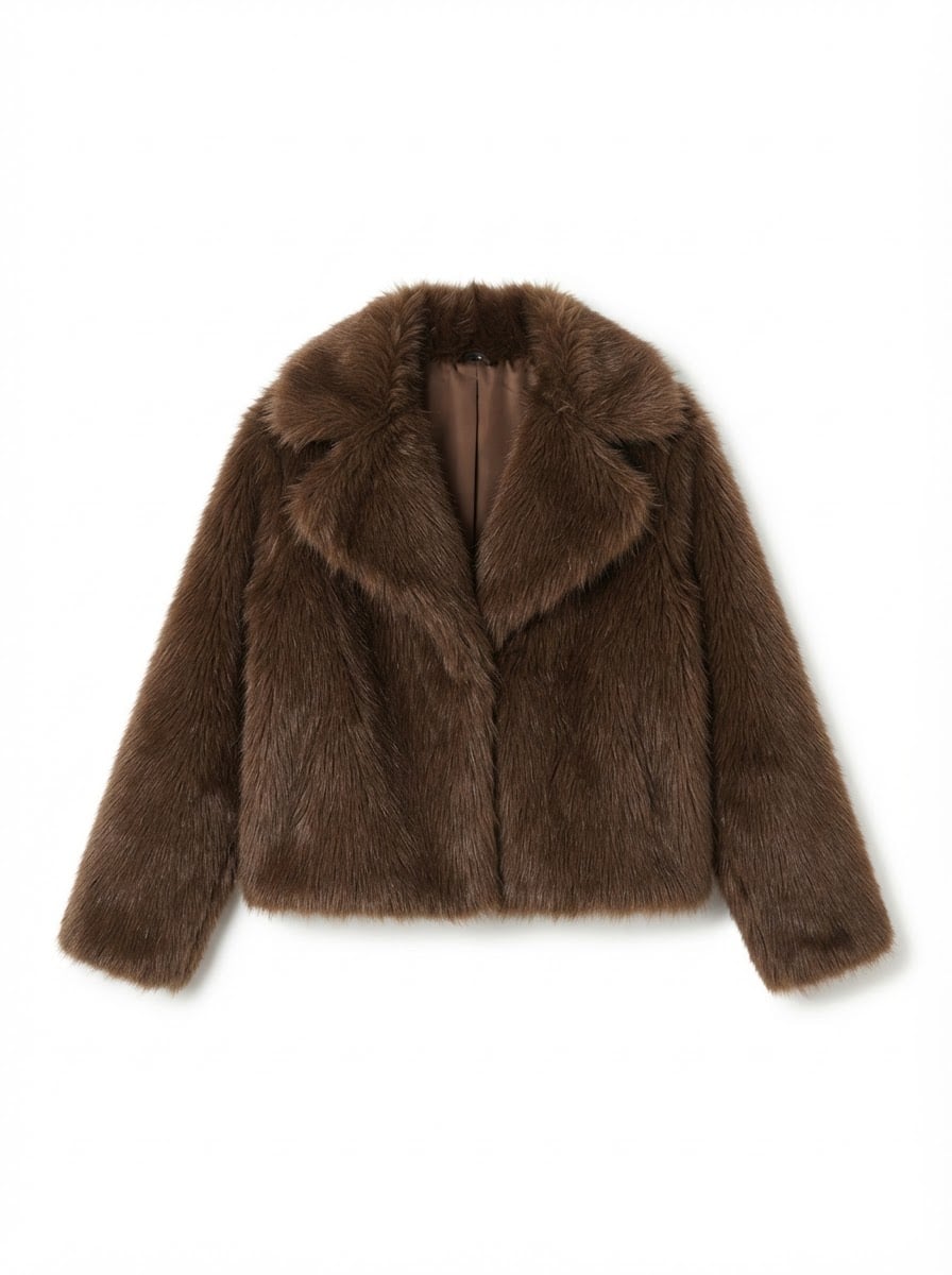 Sophie - Luxe Faux Fur Coat for Winter - flat lay