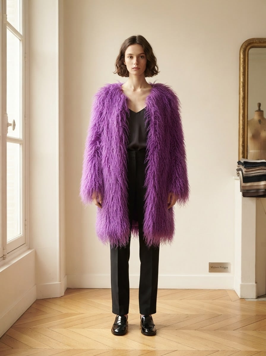 Sophie - Luxe Faux Fur Coat for Winter - front view