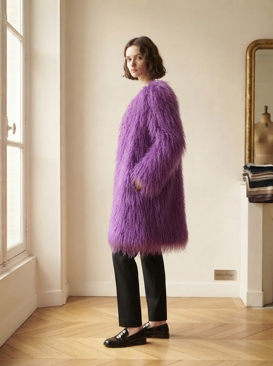 Sophie - Luxe Faux Fur Coat for Winter - side view