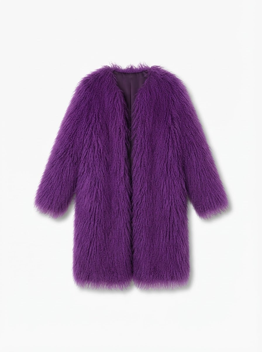 Sophie - Luxe Faux Fur Coat for Winter - flat lay