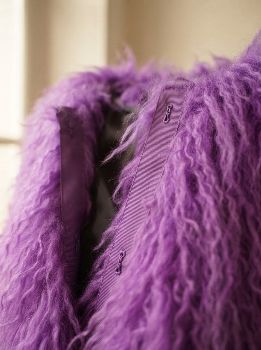 Sophie - Luxe Faux Fur Coat for Winter - detail close-up