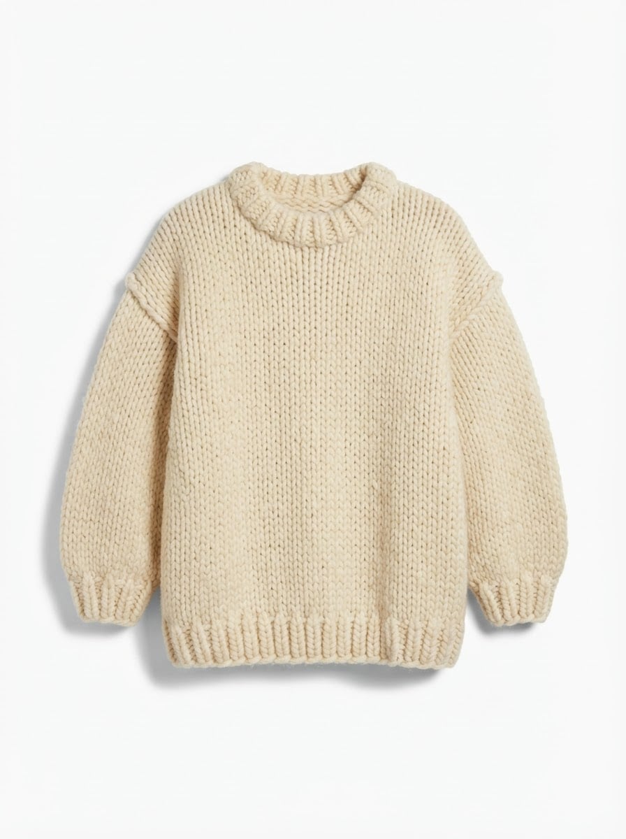 Sophie - Oversized Chunky Knit Jumper - flat lay