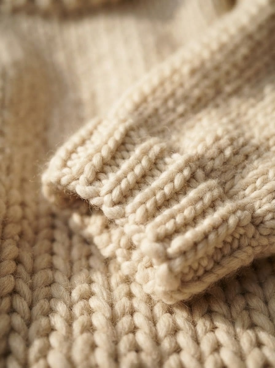 Sophie - Oversized Chunky Knit Jumper - detail close-up