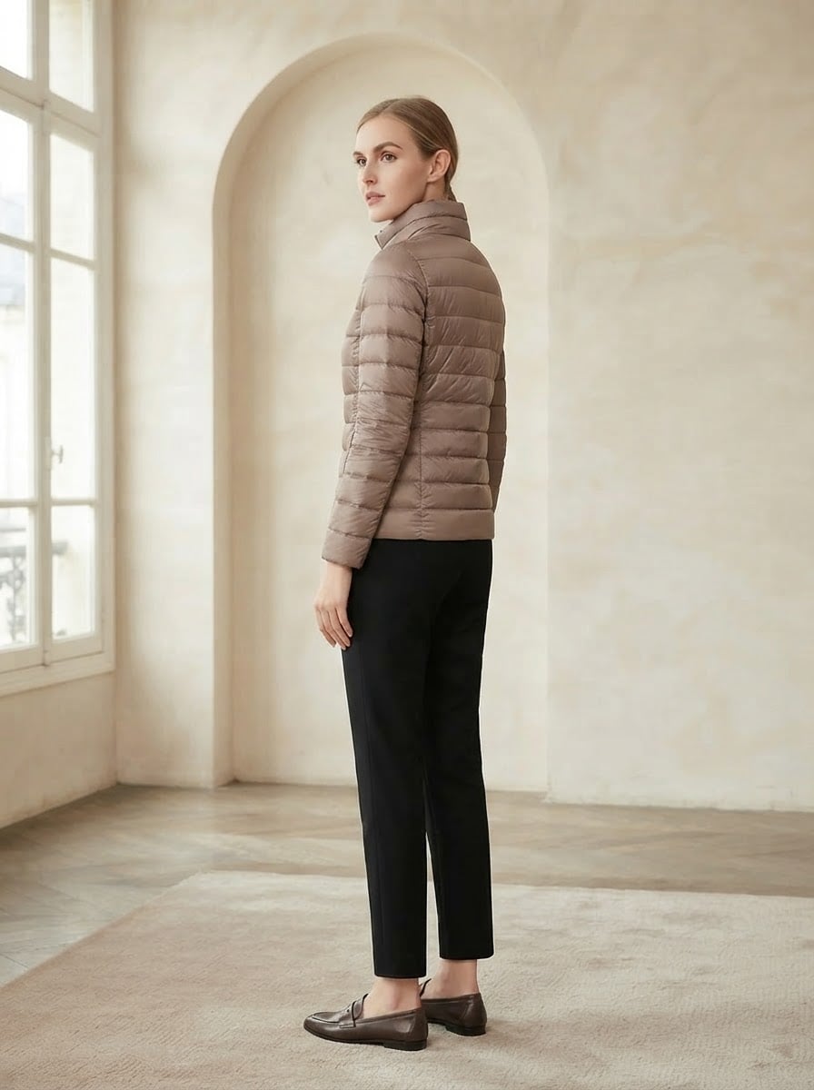 Sophie - Quilted Puffer Coat - side view