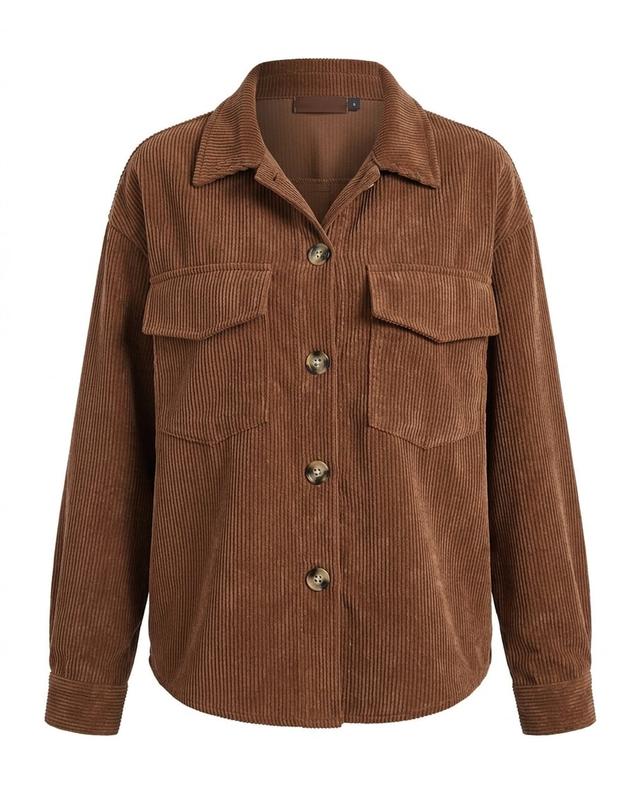 Sophie | Refined Corduroy Coat for Autumn/Winter — product white bg | Maison Perigee