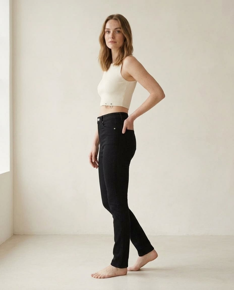Sophie | Refined High-Waist Jeans — side | Maison Perigee
