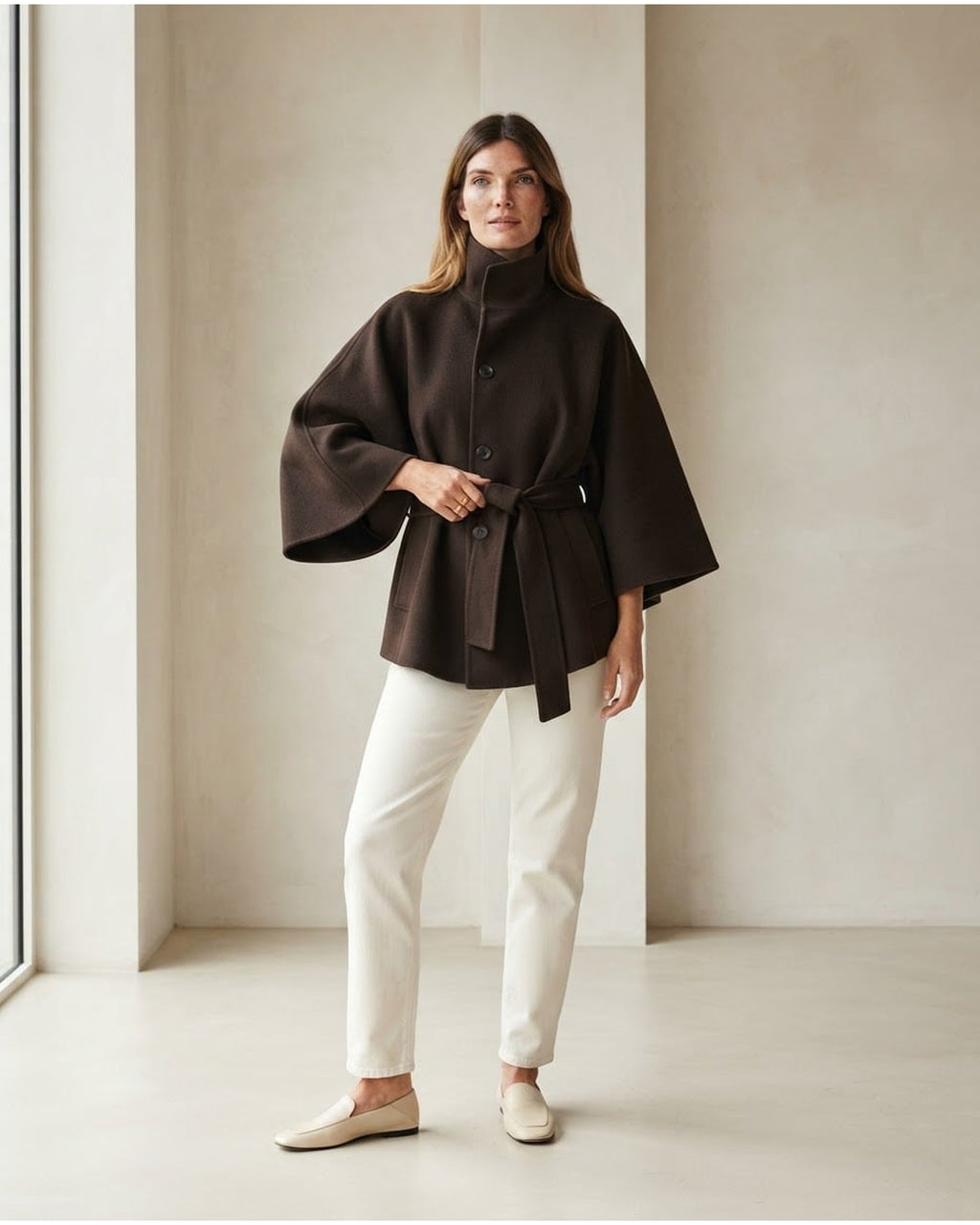 Sophie | Sophisticated Cape Jacket for Autumn/Winter - Front View