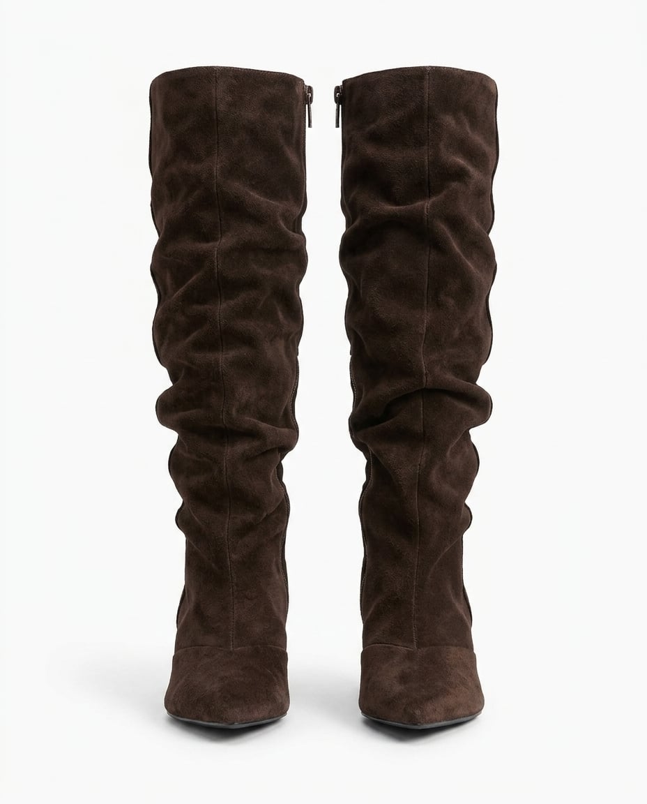 Chocolate knee-high boots product photo, white background | Maison Perigee — product