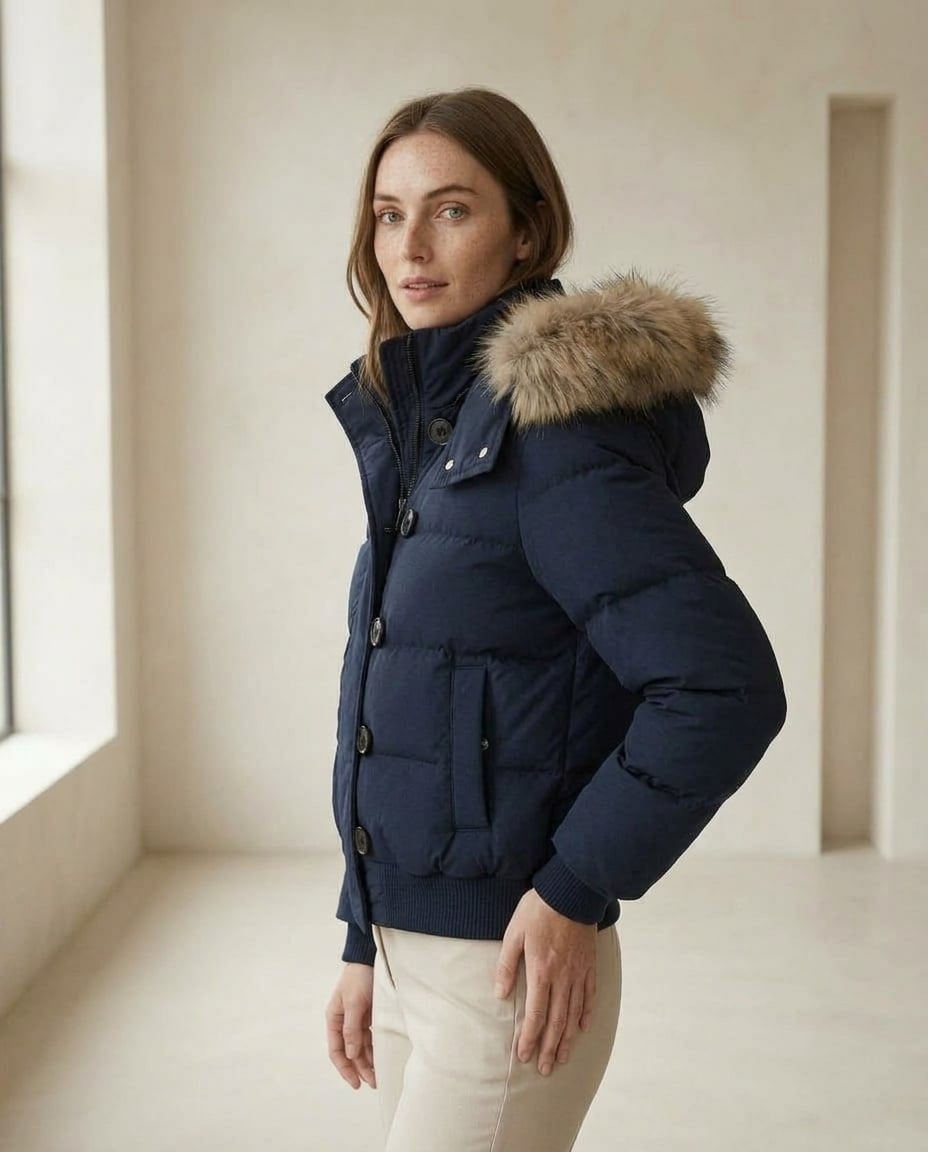 Sophie | Stylish Puffer Jacket for Autumn/Winter — side | Maison Perigee