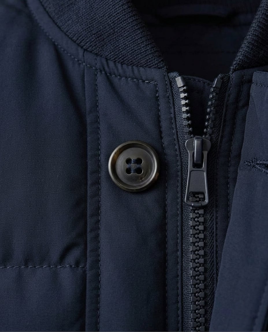 Sophie | Stylish Puffer Jacket for Autumn/Winter — detail | Maison Perigee
