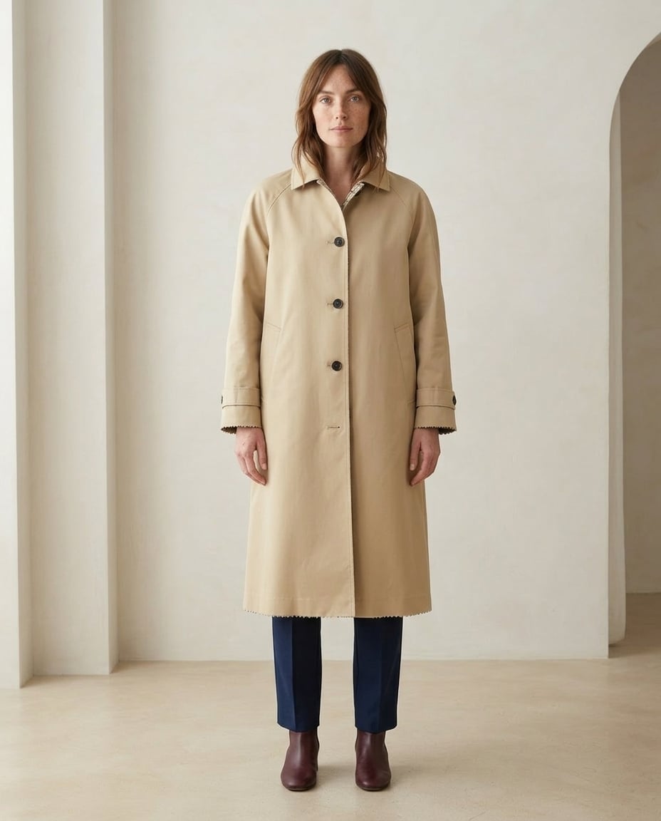 Sophie | Timeless Reversible Trench Coat for Winter - Front View